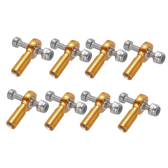 Uxcell M2xL15mm Ball Rods End Head Ball Joint Buckle Steering Connecting Pushrod Tie for RC Model with Nuts 8Pcs