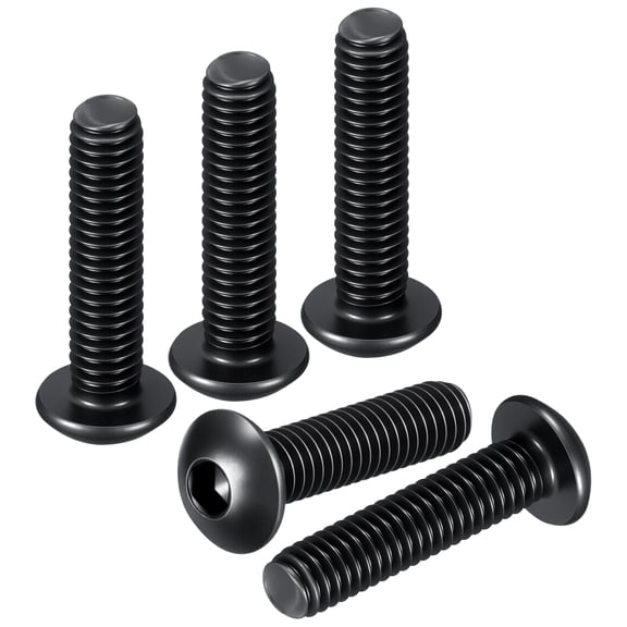 Uxcell M3-0.5x12mm Button Head Socket Cap Screws - 100Pack - Good for Road Bicycle, Mountain Bike, Auto, Motorcycle - Carbon Steel Black Oxide - Hex Drive Fasteners