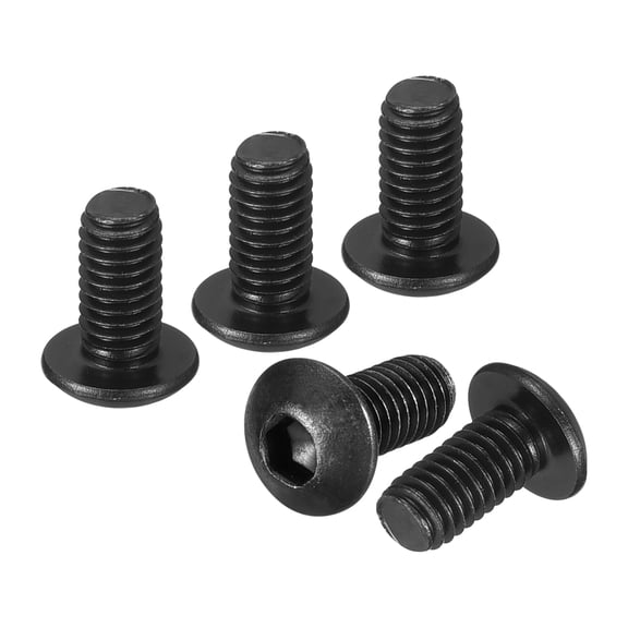 Uxcell M3-0.5x6mm Button Head Socket Cap Screws - 50Pack - Good for Road Bicycle, Mountain Bike, Auto, Motorcycle - Carbon Steel Black Oxide - Hex Drive Fasteners