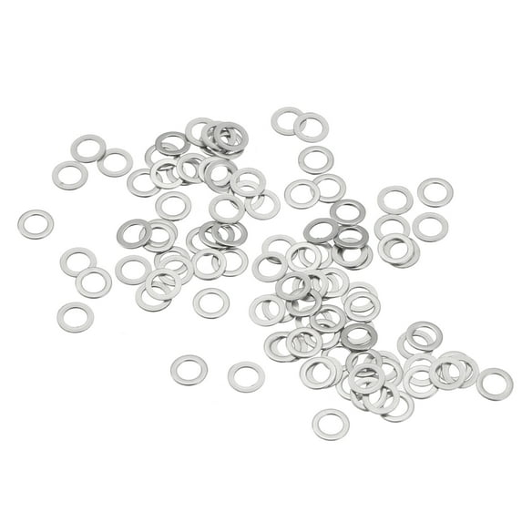 Uxcell M3 304 Stainless Steel Flat Washers, 3x5x0.3mm Ultra Thin Flat Spacers for Screw Bolt, 100 Pack