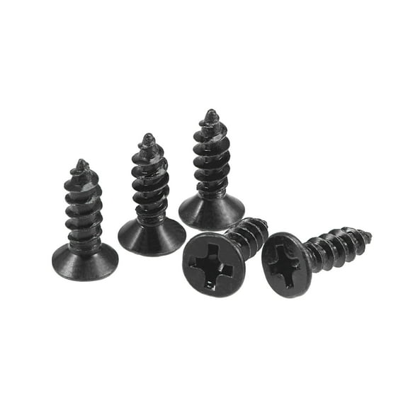 Uxcell M3.5 x 12mm Wood Screws Carbon Steel Black Oxide Black 200 Pack