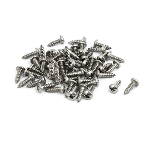 Uxcell M3.5x12mm 304 Stainless Steel Drive Pan Head Self Tapping Screws (50-pack)