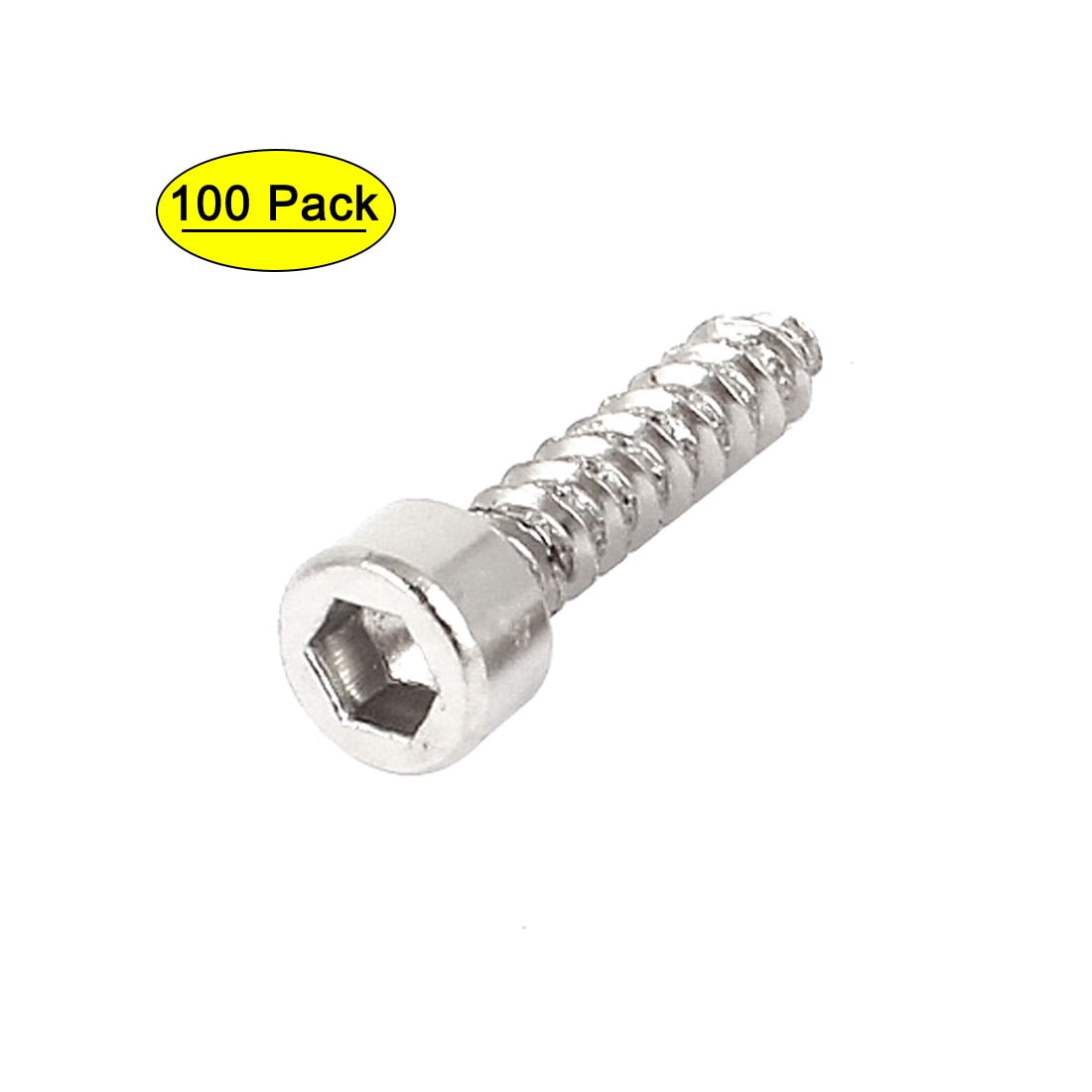 Uxcell M3 X 8mm Hex Socket Self-Tapping Screws – Carbon Steel, Black Oxide, 100-Pack For Wood & Sheet Metal