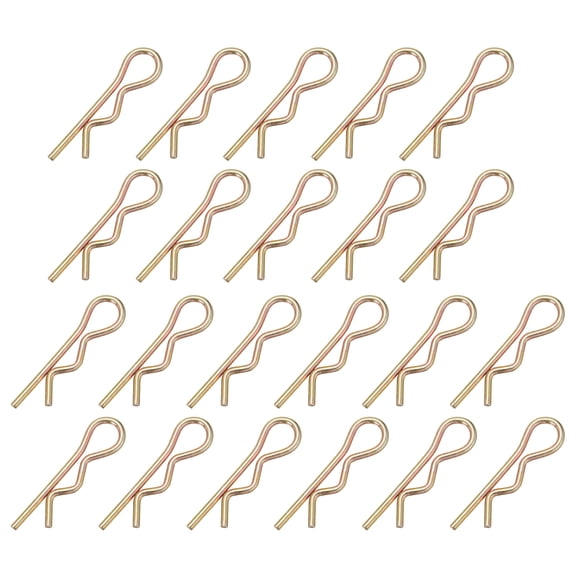 Uxcell M3.5x70mm Cotter Pins, 22 Pcs Heavy Duty R Clips Hardware Pin Steel Spring Fasteners Hitch Pin Clip for Trailer Locking Lawn Mowers Tractor Carts Truck