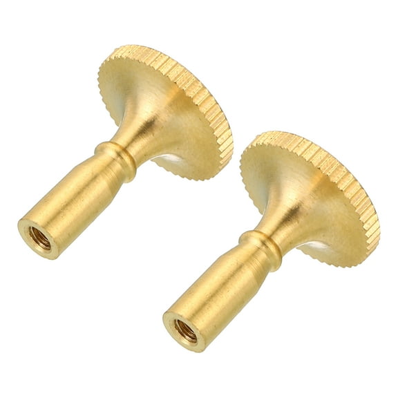 Uxcell M3 Lamp Turn Switch Knob Twist Knobs Extension 0.79" x 0.59" Length 2 Pcs Brass Tone