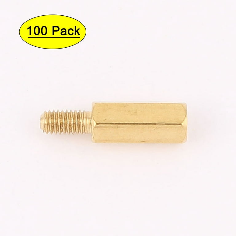 Uxcell M3 Male x Female 11+6mm Brass Hex Standoff Spacer Pillar for PCB  Motherboard (100-pack)