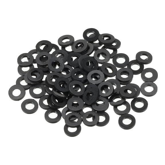 Uxcell M3 Nylon Flat Washer, 120 Pack 3mm ID 6mm OD Sealing Gasket Ring for Faucet Pipe Water Fastener Bolt, Black