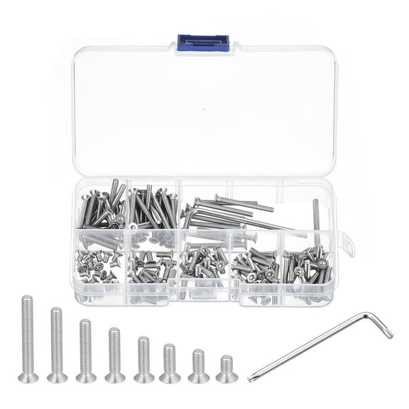 Uxcell M3 Torx Security Screws Kit, (M3x5/8/10/12/16/20/25/30mm)150pcs Countersunk Head W 1pcs T10 Wrench Bolts
