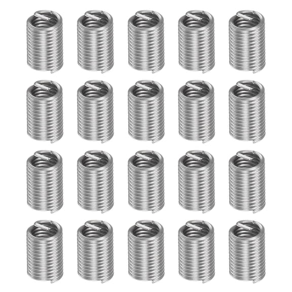 Uxcell M3 x 0.5 3D 9mm 304 Stainless Steel Wire Thread Insert Threaded Sleeve 20 Pack