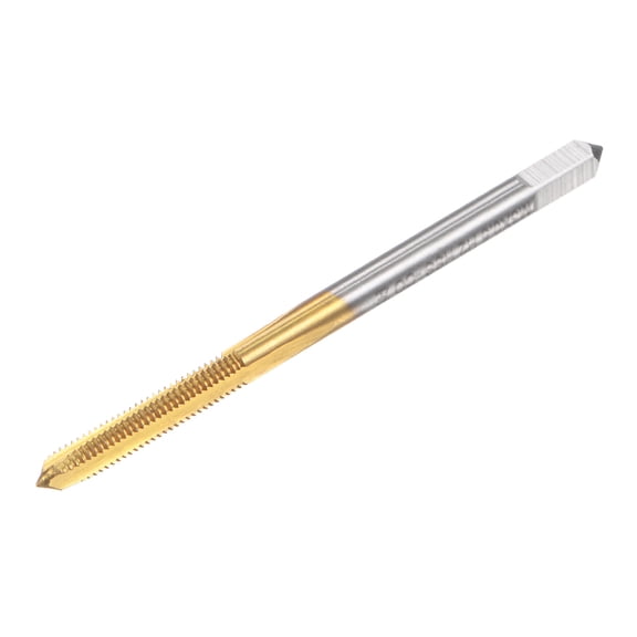 Uxcell M3 x 0.5 Left Hand Titanium Coated High Speed Steel Machine Straight Flute Tap