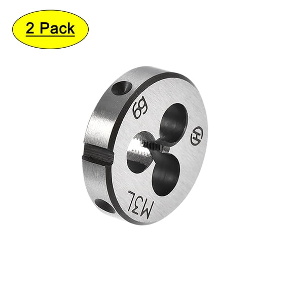 Uxcell M3 x 0.5 Metric Left Hand Alloy Tool Steel Machine Thread Round Threading Dies 2 Pack