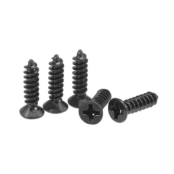 Uxcell M3 x 12mm Wood Screws Carbon Steel Black Oxide Black 200 Pack