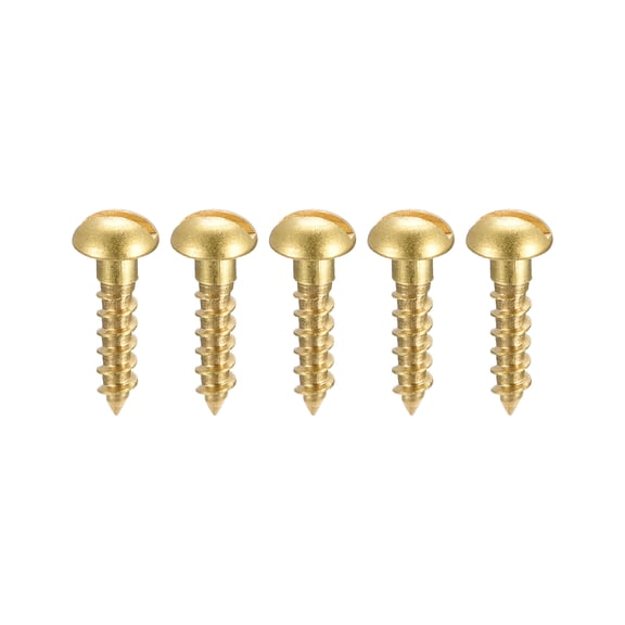 Uxcell M3 x 12mm Wood Screws Slotted Round Head Brass Self-Tapping Screw 100 Pack