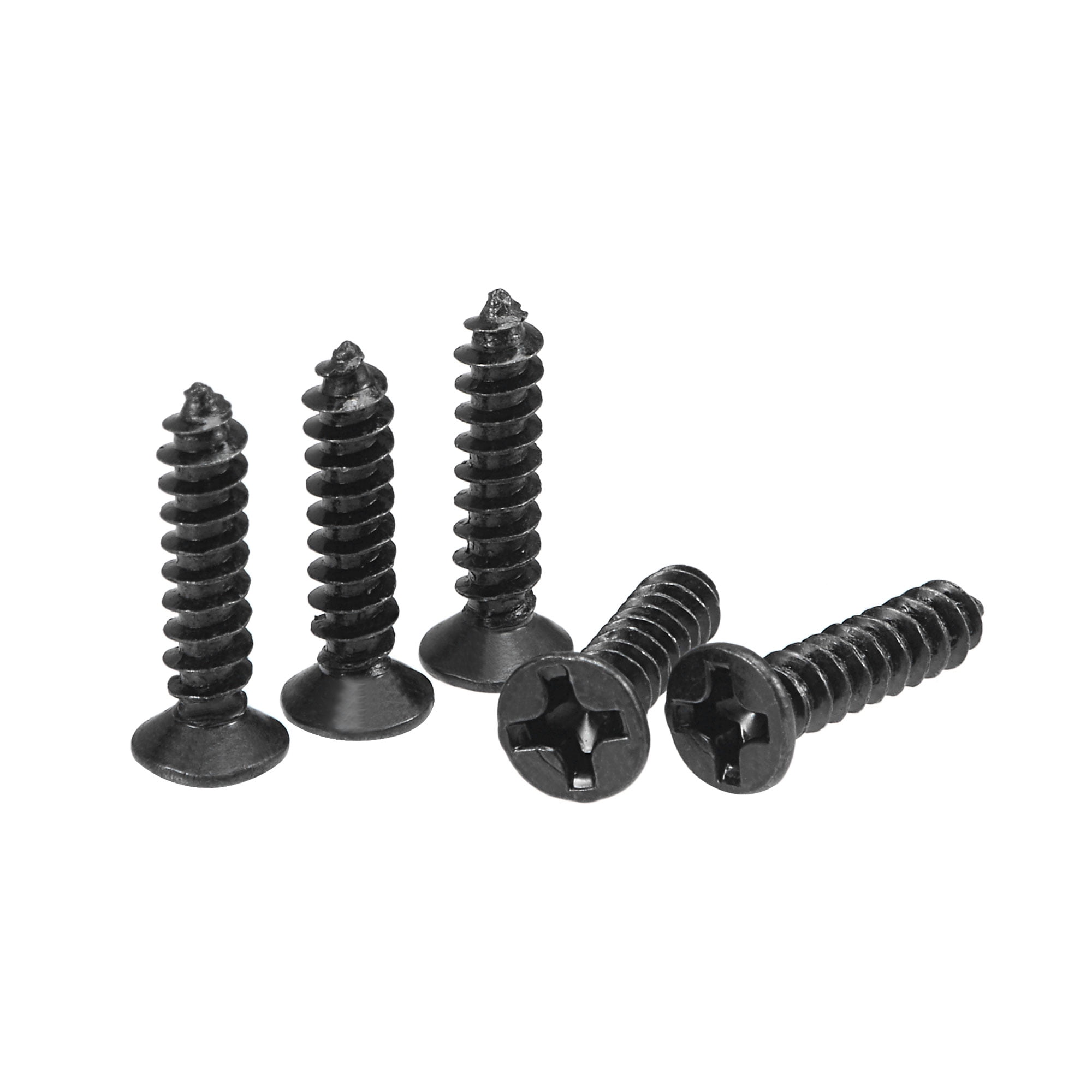 Uxcell M3 x 14mm Wood Screws Carbon Steel Black Oxide Black 200