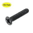 thumbnail image 1 of Uxcell M3 x 16mm Phillips Screw Fastener Black Zinc Plated 150 Pack, 1 of 5