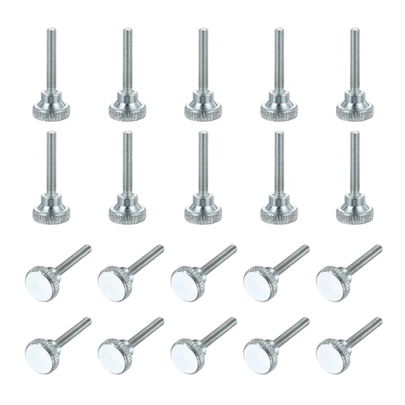 Uxcell M3 x 18mm Knurled Thumb Screws, 20Pcs Metric Knurled Head Bolts Thumb Screw with Shoulder Grip Knobs Fasteners Tighten Thread Fasteners for TV Monitor Mount