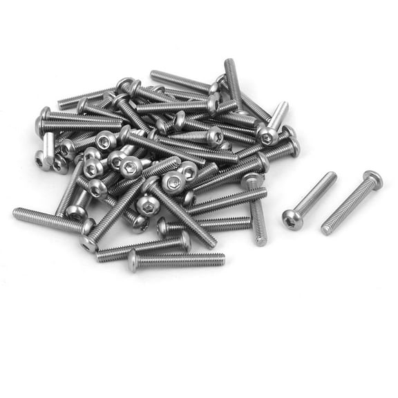 Uxcell M3 x 20mm 304 Stainless Steel Hex Socket Button Head Cap Screws Bolts (60-pack)