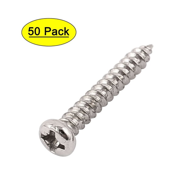Uxcell M3 x 20mm Stainless Steel Cross pan Head Self Tapping Screws Bolts (50-pack)