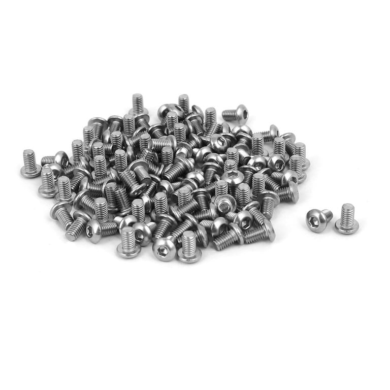 M3 X 8mm Socket Head Cap Screws 100pcs - 304 Stainless Steel Hex Bolts For 3D Printers & DIY