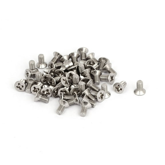 Uxcell M3 x 6mm Flat Head Metric Countersunk Bolts Machine Screws (50-pack)