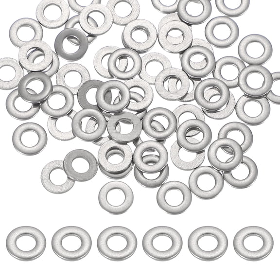 Uxcell M3 x 7mm Metal Screw Washers Set, 66Pcs 304 Stainless Steel Flat Washers