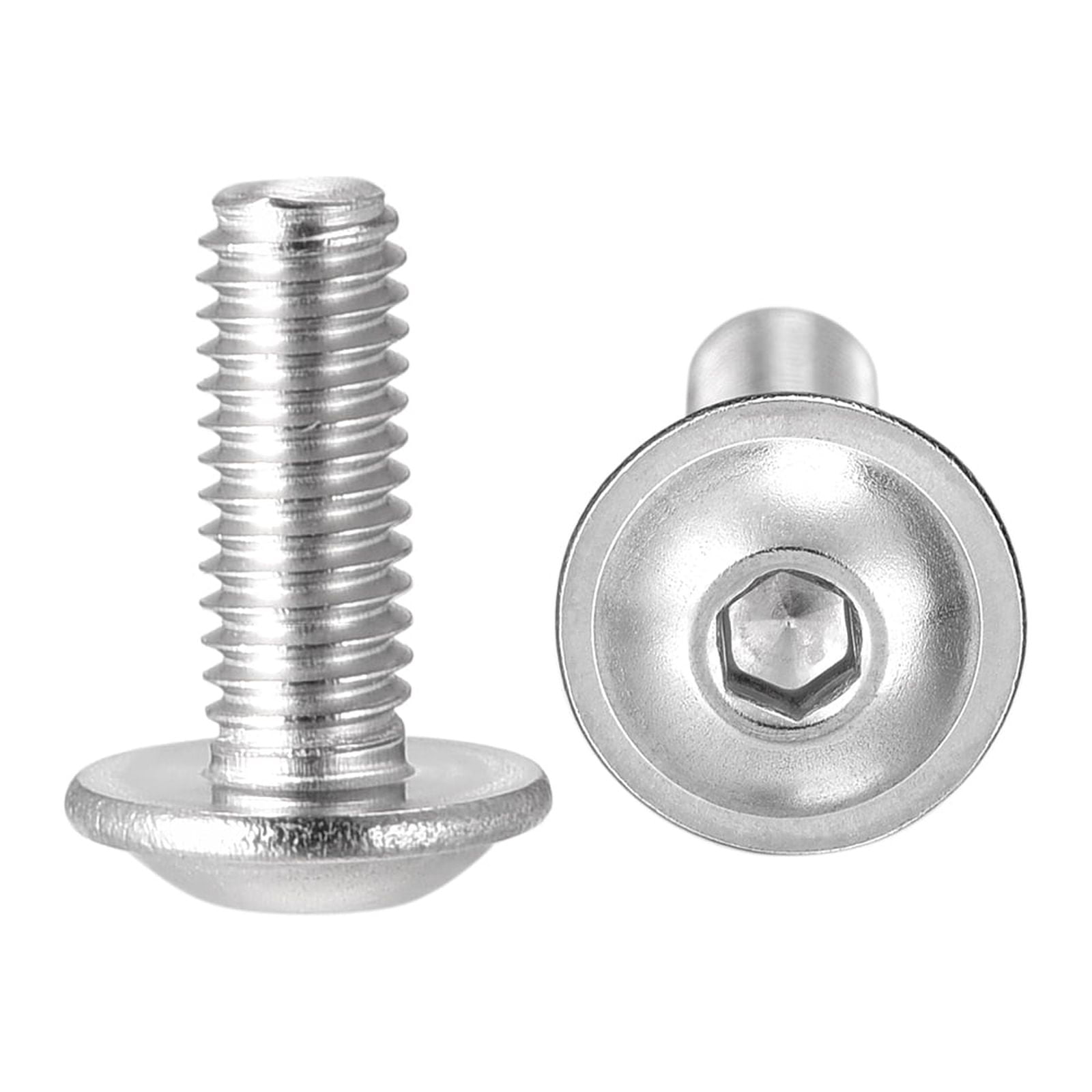 Uxcell M3 x 8mm 304 Stainless Steel Flanged Button Head Socket Cap