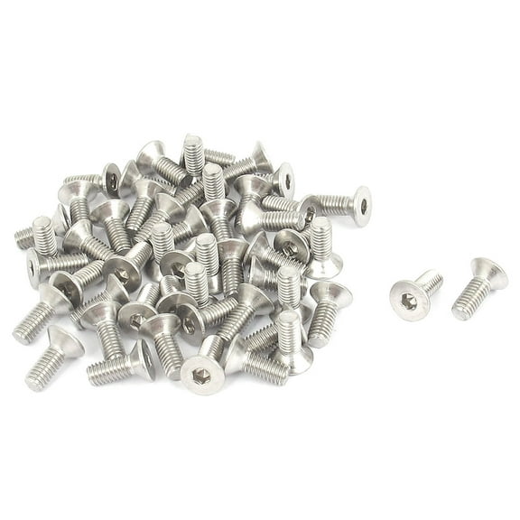 Uxcell M3 x 8mm 304 Stainless Steel Hex Socket Countersunk Flat Head Screw Bolts (50-pack)