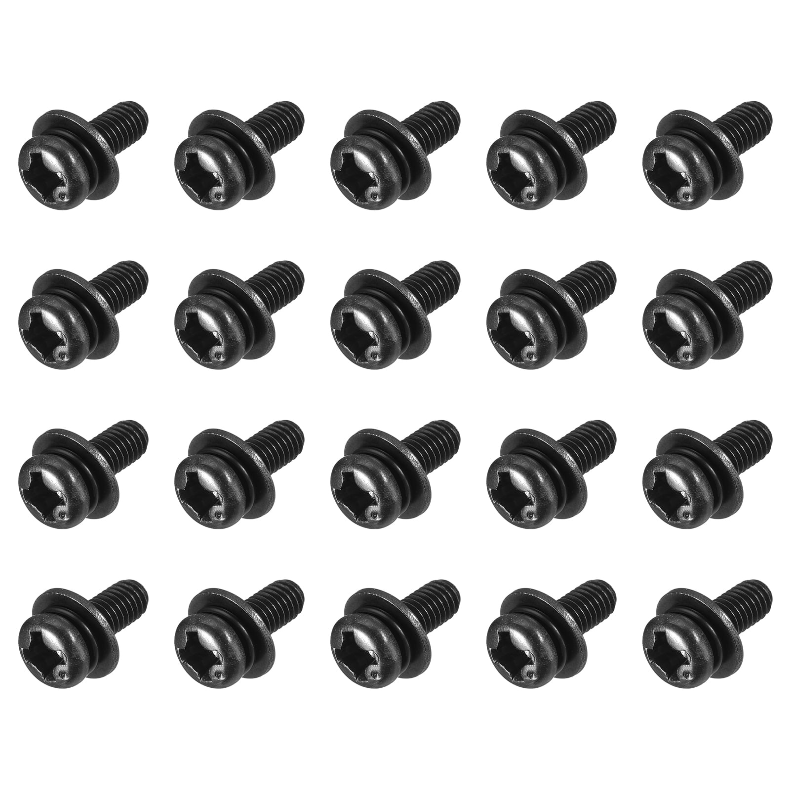 M3 X 40mm 304 Stainless Steel Phillips Pan Head Machine Screws Bolts Combine With Spring Washer And Plain Washers 5Pack - View #4