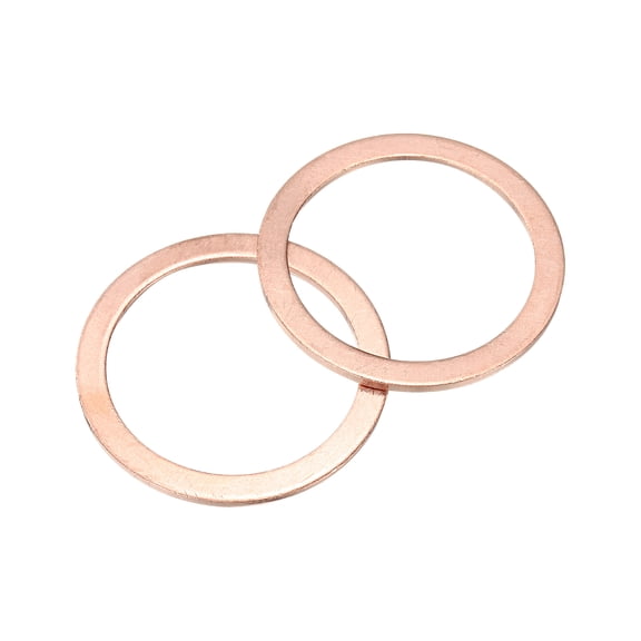 Uxcell M30 Flat Washer, 3 Pack Copper Ring Washer 38mm OD 1.5 Thick Sealing Gasket Ring