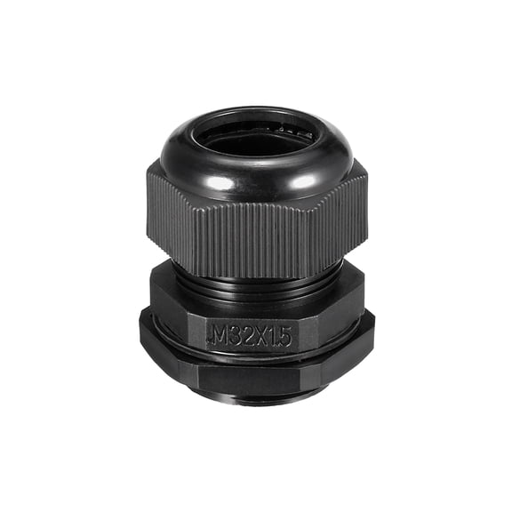 Uxcell M32 16mm-21mm Dia Cable Gland Waterproof Plastic Joint Adjustable Locknut Black