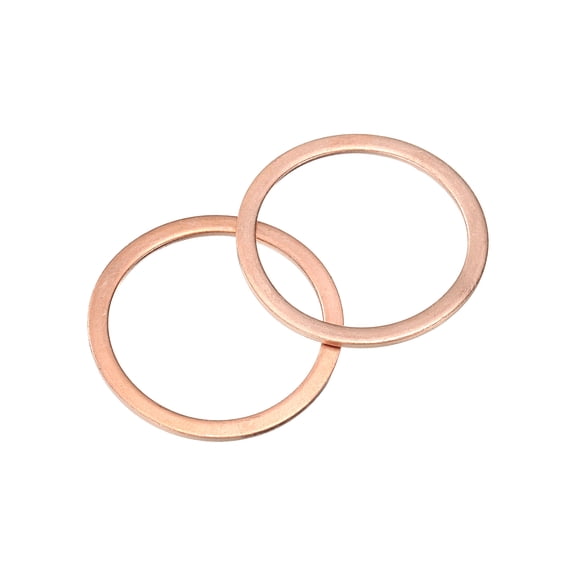 Uxcell M33 Flat Washer, 6 Pack Copper Ring Washer 40mm OD 1.5 Thick Sealing Gasket Ring