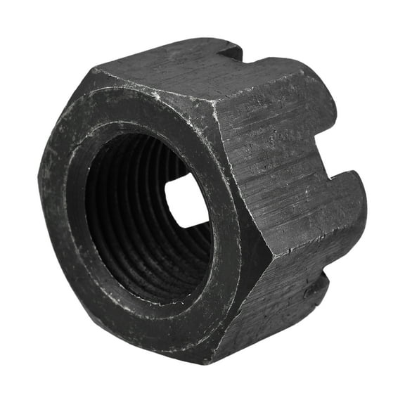 Uxcell M36x3mm Hexagon Slotted Nut, Grade 4.8 Carbon Steel Hex Castle Nuts, Black