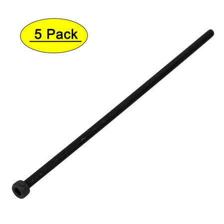 Uxcell M3X100mm Fully Thread Hex Socket Head Knurled Cap Screw Bolt Black (5-pack)