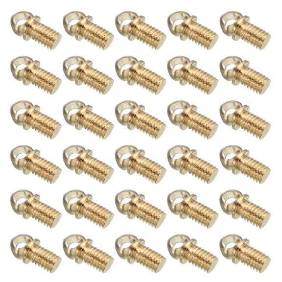 Uxcell M3x0.5 Eye Screws 30 Pack Hole Bolts Hook Loop Ring Decorative Light Fixture Gold Tone