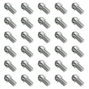 Uxcell M3x0.5 Eye Screws 30 Pack Hole Bolts Hook Loop Ring Decorative Light Fixture Silver Tone