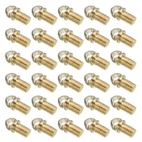 Uxcell M3x0.5 Eye Screws 50 Pack Hole Bolts Hook Loop Ring Decorative Light Fixture Gold Tone