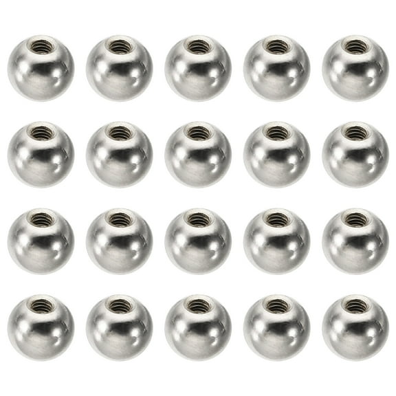 Uxcell M3x0.5mm Ball Nuts Knob, 20 Pack Carbon Steel Drilling Ball Caps Blind Hole Handle Nut Decoration, Silver Tone