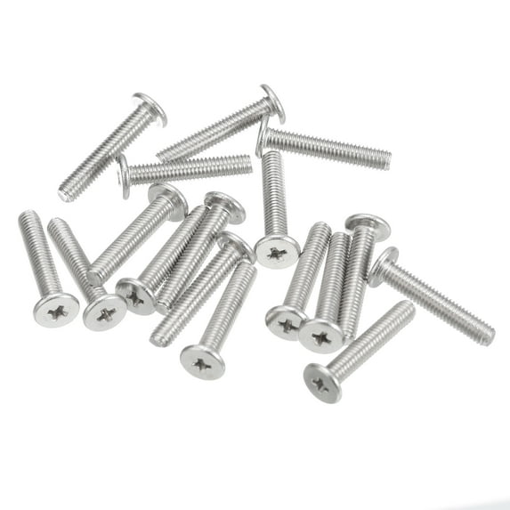 Uxcell M3x0.5x16mm 50 Pack Metal Flat Round Head Screws Phillips Drive Machine Bolt