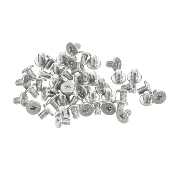 Uxcell M3x0.5x4mm 100 Pack Metal Flat Round Head Screws Phillips Drive Machine Bolt