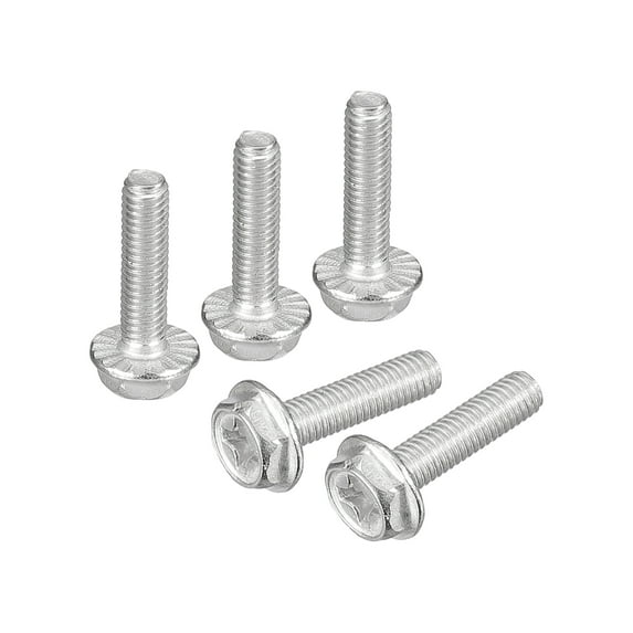 Uxcell M3x12mm Phillips Hex Head Flange Bolts, 30 Pack 304 Stainless Steel Screws