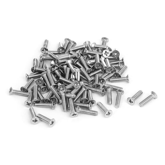 Uxcell M3x12mm Stainless Steel Countersunk Flat Head Cross Screw Bolts (100-pack)