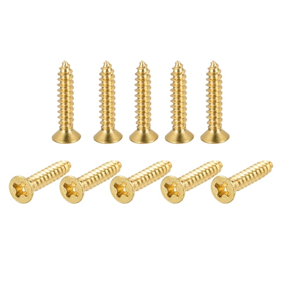 Uxcell M3x16mm Brass Wood Screws, Phillips Flat Head Self Tapping Connector 30 Pack
