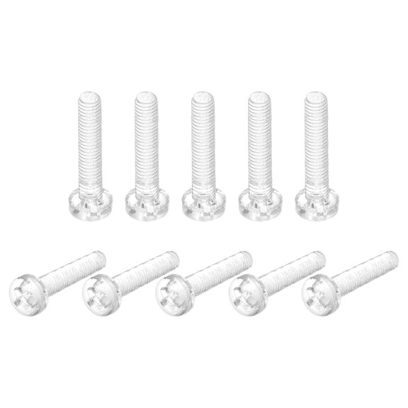 Uxcell M3x16mm Plastic Phillips Bolts PC Pan Head Machine Screws Transparent 100 Pack