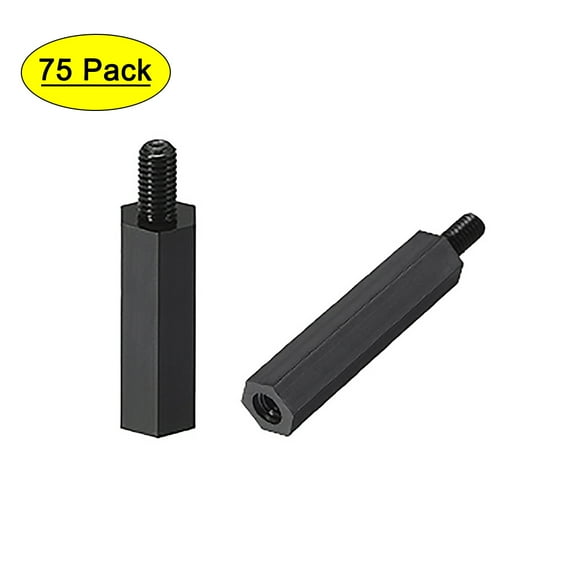 Uxcell M3x20mm+6mm Male to Female Hex Nylon Spacer Standoff 75pcs
