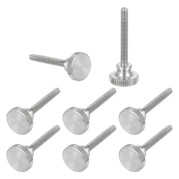 Uxcell M3x25mm Knurled Thumb Screws, 304 Stainless Steel Diamond Head Thumb Screws Metric Knurled Head Bolts with Shoulder Grip Knobs Hand Tighten Thread Fasteners, 11mm Dia. 8 Pcs