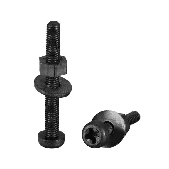 Uxcell Nylon Screw Nut Washer Assortment Kit Black M3x25mm