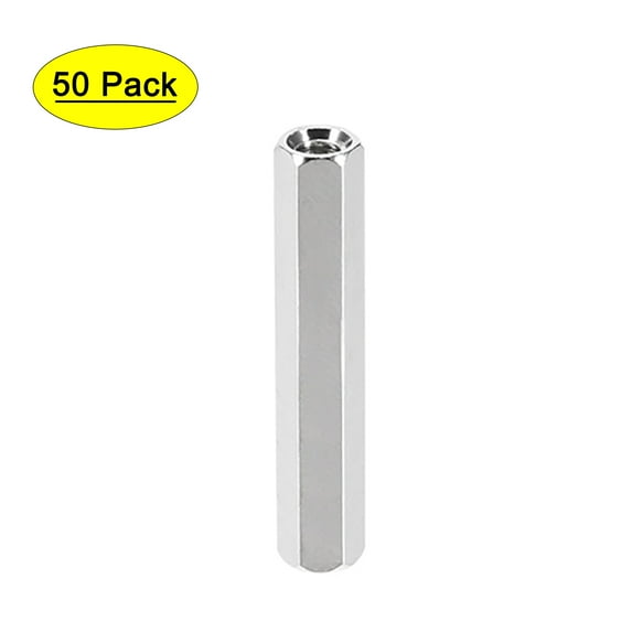 Uxcell M3x30mm Female to Female Hex Nickel Plated Spacer 50 Count