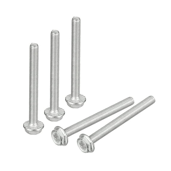 Uxcell M3x30mm Phillips Hex Head Flange Bolts, 30 Pack 304 Stainless Steel Screws