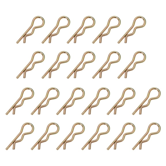 Uxcell M3x45mm Cotter Pins, 22 Pcs Heavy Duty R Clips Hardware Pin Steel Spring Fasteners Hitch Pin Clip for Trailer Locking Lawn Mowers Tractor Carts Truck