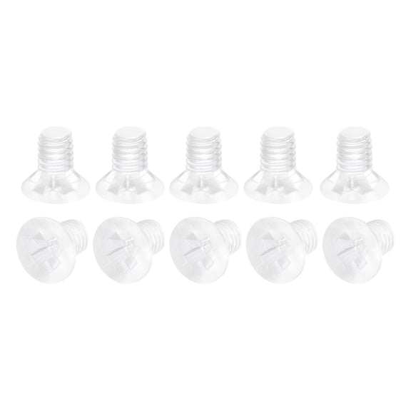 Uxcell M3x4mm Plastic Phillips Machine Screws, PC Flat Head Machine Bolts 25 Pack